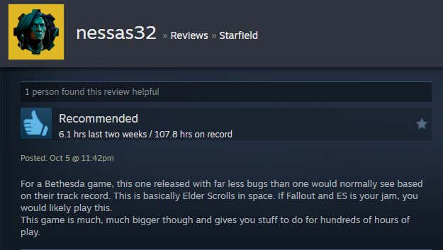 Imagem do artigo intitulado Starfield: Shattered Space, conforme contado pelas análises do Steam